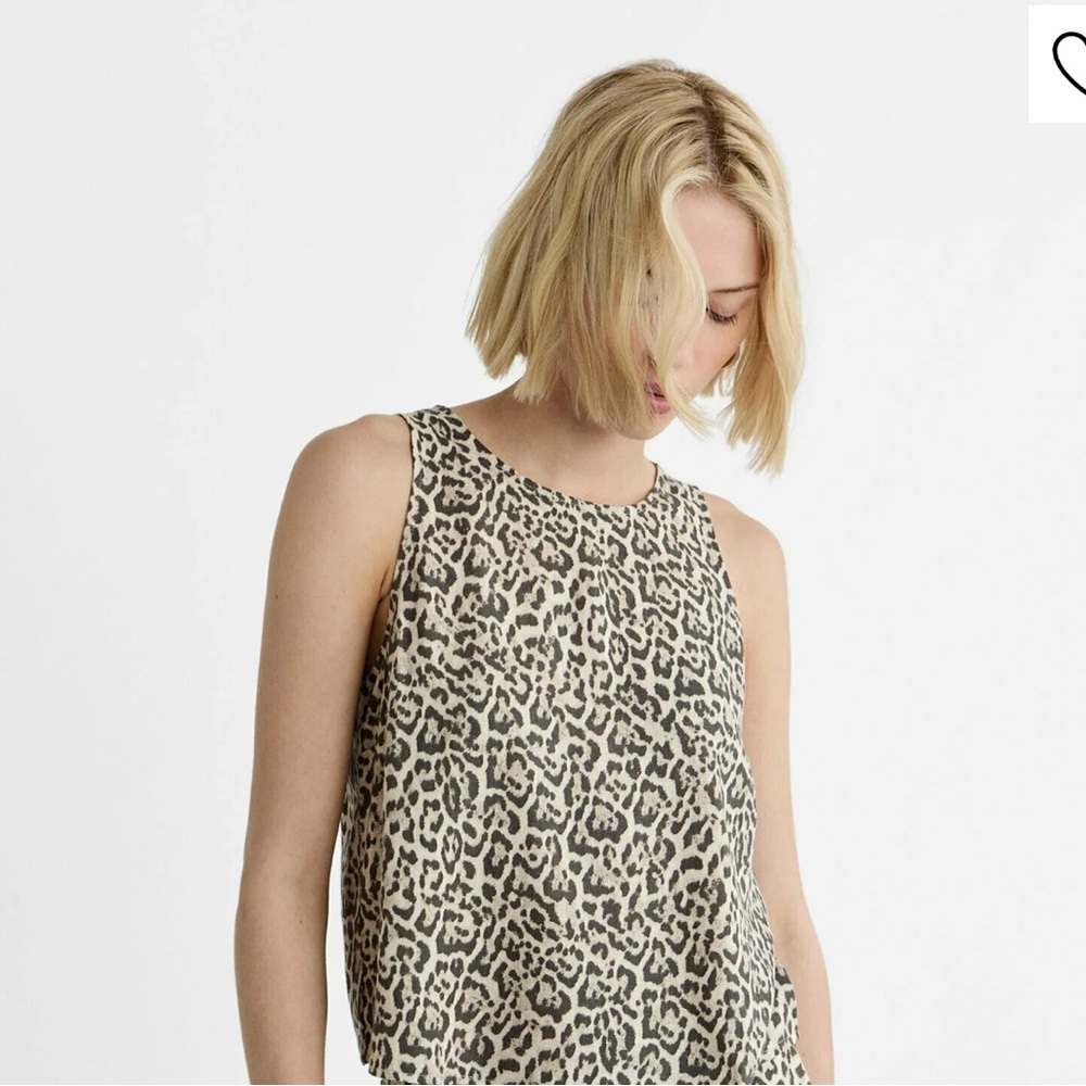 Stradivarius Leopard Print Sleeveless racerback Top